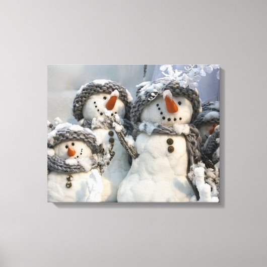 Schneemann Weihnachts-Leinwand Leinwanddruck (Vorderseite)