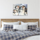 Schneemann Weihnachts-Leinwand Leinwanddruck (Insitu (Schlafzimmer))
