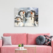 Schneemann Weihnachts-Leinwand Leinwanddruck (Insitu (Wohnzimmer))