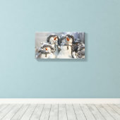 Schneemann Weihnachts-Leinwand Leinwanddruck (Insitu (Holzboden))