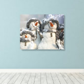 Schneemann Weihnachts-Leinwand Leinwanddruck (Insitu (Holzboden))