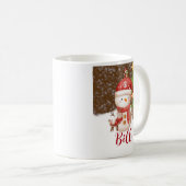 Schneemann, Weihnachts-Personalisiert-Kaffee-Tasse Kaffeetasse (VorderseiteRechts)