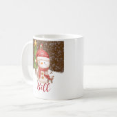 Schneemann, Weihnachts-Personalisiert-Kaffee-Tasse Kaffeetasse (Vorderseite Links)