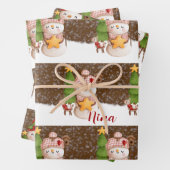 Schneemann, Weihnachts-Personalisierte Wrapping Pa Geschenkpapier Set (Beispiel)