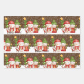 Schneemann, Weihnachts-Personalisiertes Wrapping P Geschenkpapier Set (Vorderseite 3)
