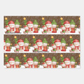 Schneemann, Weihnachts-Personalisiertes Wrapping P Geschenkpapier Set (Vorderseite 2)