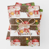 Schneemann, Weihnachts-Personalisiertes Wrapping P Geschenkpapier Set (Beispiel)