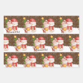 Schneemann, Weihnachts-Personalisiertes Wrapping P Geschenkpapier Set (Vorderseite)