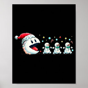 Schneemann Weihnachts Tee Schneemann Gamer Poster