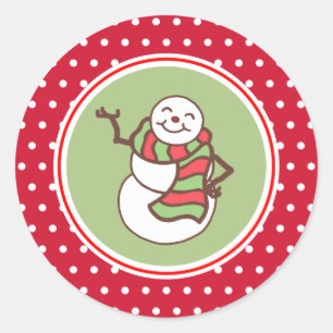Schneemann-Weihnachtsaufkleber Runder Aufkleber