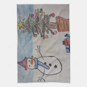 Schneemann & Weihnachtsbaum Handtuch (Vertikal)