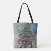 Schneemann & Weihnachtsbaum Tasche (Rückseite)