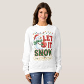 Schneemann & Weihnachtsbeleuchtung Sweatshirt (Vorne ganz)