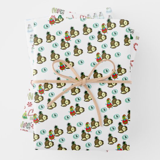 Schneemann Weihnachtsblätter Wrapping Paper Ananas Geschenkpapier Set (Beispiel)