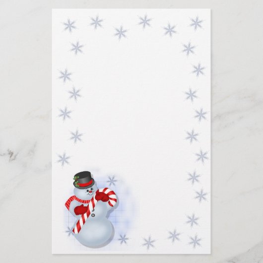 Schneemann-Weihnachtsbriefpapier Briefpapier (Vorderseite)