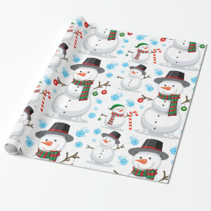 Schneemann-Weihnachtsdekoration  Geschenkpapier