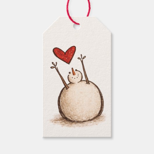 Schneemann-Weihnachtsgeschenkanhänger Geschenkanhänger (Vorderseite)