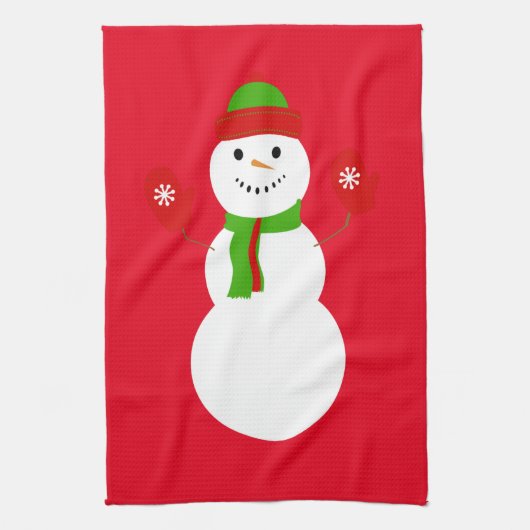 Schneemann-WeihnachtsGeschirrtuch Geschirrtuch (Vertikal)