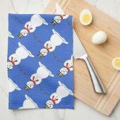 Schneemann-WeihnachtsGeschirrtuch Küchentuch (Viertel Falte)