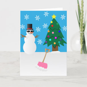 Schneemann-Weihnachtsgrußkarte, Frosty Feiertagskarte
