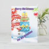 Schneemann Weihnachtskarte Einladung (Stehend Vorderseite)