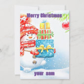 Schneemann Weihnachtskarte Einladung (Rückseite)