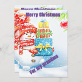 Schneemann Weihnachtskarte Einladung (Vorne/Hinten)