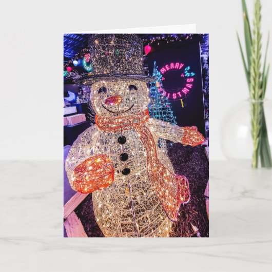 Schneemann-Weihnachtskarte Feiertagskarte (Vorderseite)