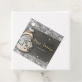 Schneemann, Weihnachtsmannmütze, Schneeflocken Geschenkanhänger (Beispiel)