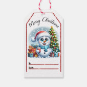 Schneemann Weihnachtsmarke Geschenkanhänger (Rückseite)
