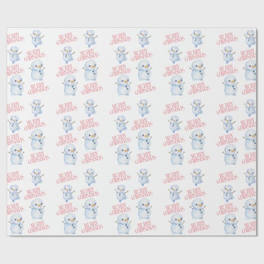 Schneemann-Weihnachtspapier Geschenkpapier (Flach)