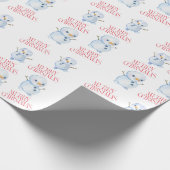 Schneemann-Weihnachtspapier Geschenkpapier (Ecke)
