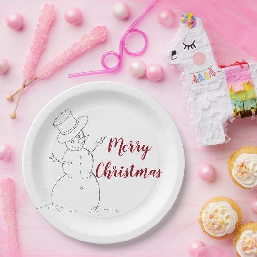 Schneemann-WeihnachtsPappteller Pappteller (Party)