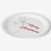 Schneemann-WeihnachtsPappteller Pappteller (Schrägansicht)