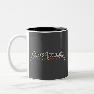 Schneemann Weihnachtsrocker Winter Rock Metal Zweifarbige Tasse