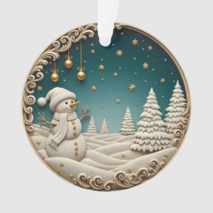 Schneemann-Weihnachtsschmuck 2025 – Klassisch Gesc Ornament