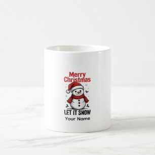 Schneemann-Weihnachtstasse - Lass es schneien Gesc Kaffeetasse