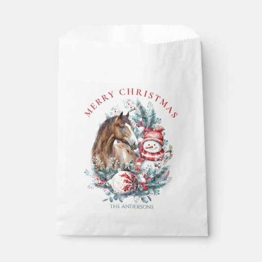 Schneemann Weihnachtswasserfarbe elegant Geschenktütchen (Vorderseite)