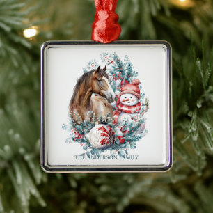 Schneemann Weihnachtswasserfarbe elegant Ornament Aus Metall