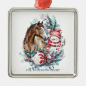 Schneemann Weihnachtswasserfarbe elegant Ornament Aus Metall (Vorne)