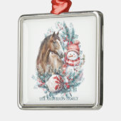 Schneemann Weihnachtswasserfarbe elegant Ornament Aus Metall (Links)