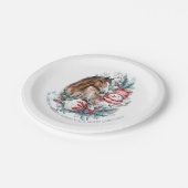 Schneemann Weihnachtswasserfarbe elegant Pappteller (Schrägansicht)