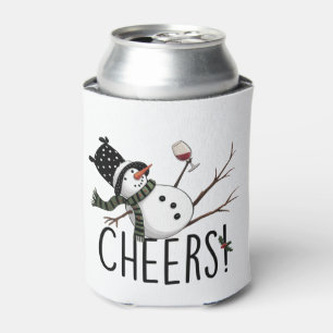 Schneemann Wein Weihnachten Lustig Wein Trinken Sa Dosenkühler