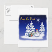 Schneemann Weltfrieden Postkarte (Vorne/Hinten)