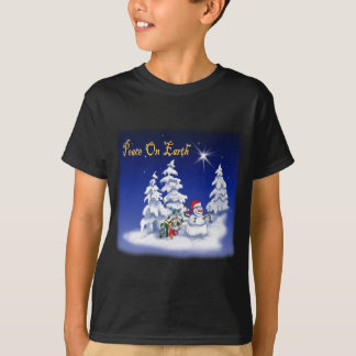 Schneemann Weltfrieden T-Shirt