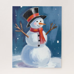 Schneemann Winter Aquarell Puzzle