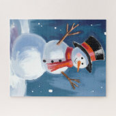 Schneemann Winter Aquarell Puzzle (Horizontal)