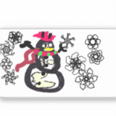 Schneemann Winter Aufkleber (Vorderseite)