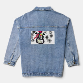 Schneemann Winter Jeansjacke