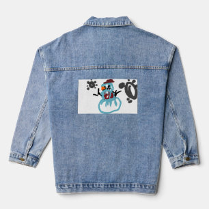 Schneemann Winter Jeansjacke